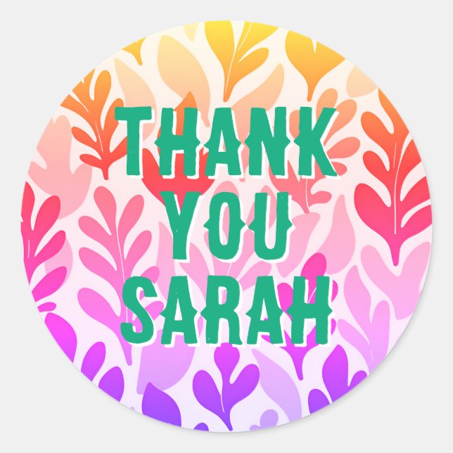 Adesivo padrão da natureza do pôr do sol obrigado que você (Frente)