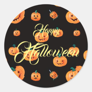 Adesivo Padrão de Abóbora do Halloween
