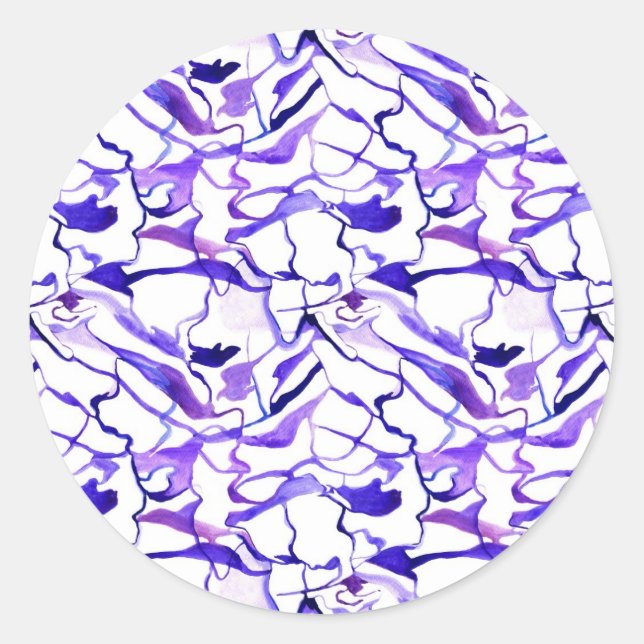 Adesivo Padrão de abstrato de linha violeta de cor violeta (Frente)