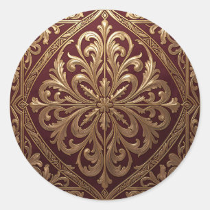 Adesivo Padrão de Acanto Dourado Ornamentado Barroco Verme