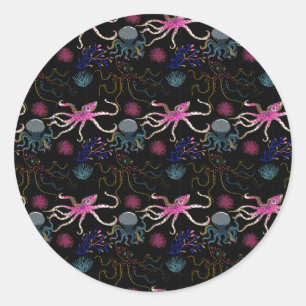 Adesivo Padrão de animais aquáticos   vida submarina do 