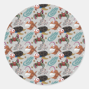 Adesivo Padrão de animais aquáticos   vida submarina do 