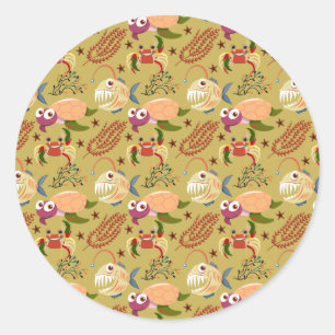 Adesivo Padrão de animais aquáticos   vida submarina do 