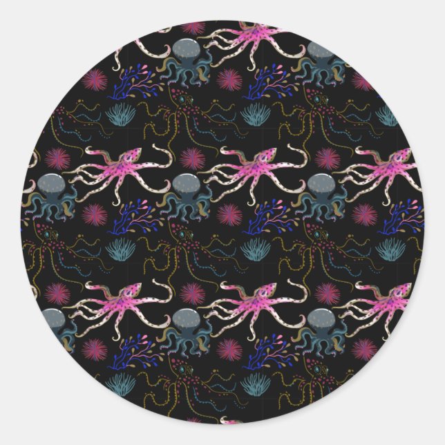 Adesivo Padrão de animais aquáticos | vida submarina do oc (Frente)