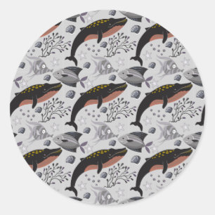 Adesivo Padrão de animais aquáticos vida submarina do oc