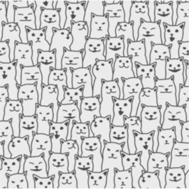 Adesivo Padrão de Arte de Linha de Gato Preto e Branco Min