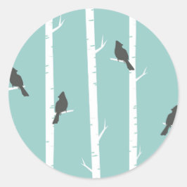 Adesivo Padrão de árvore de aves azul-lacrimogênio simples