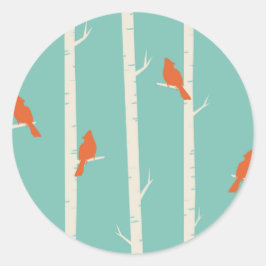 Adesivo Padrão de árvore de aves azul-lacrimogênio simples