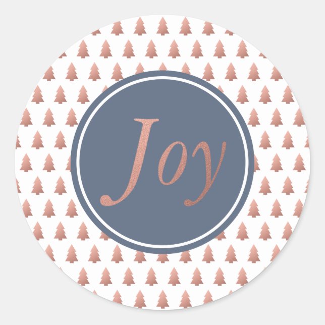 Adesivo Padrão de árvore de Natal em dourado rosado azul (Frente)