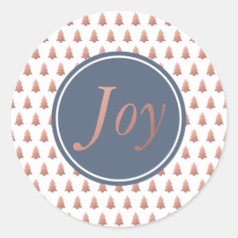 Adesivo Padrão de árvore de Natal em Rose Gold Azul