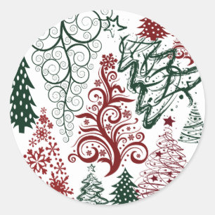 Adesivo Padrão de Árvore de Natal Red Green Holiday