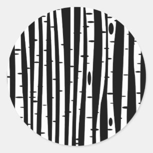 Adesivo Padrão de árvore preto e branco fofo