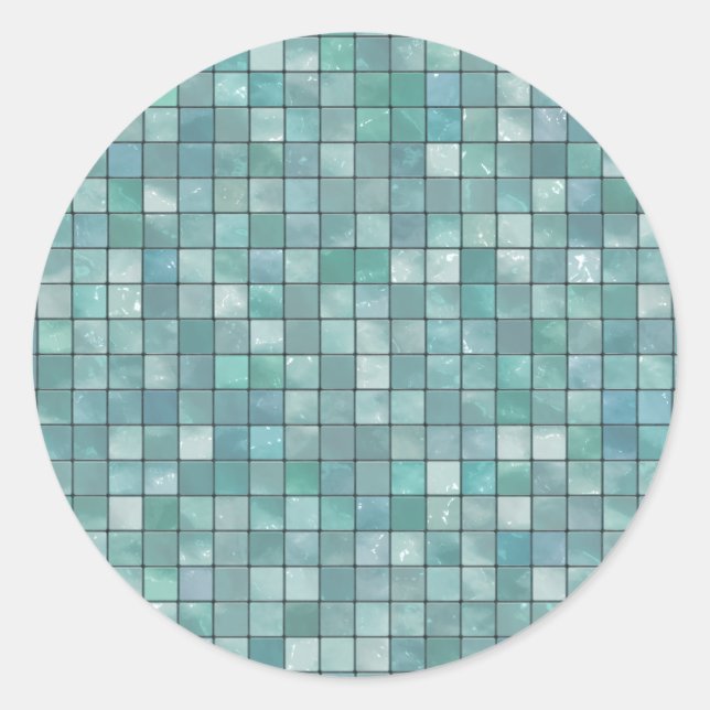 Adesivo Padrão de Azulejo Teal Variado (Frente)
