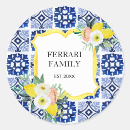 Adesivo Padrão de Azulejos Mediterrâneos Italianos de Limã