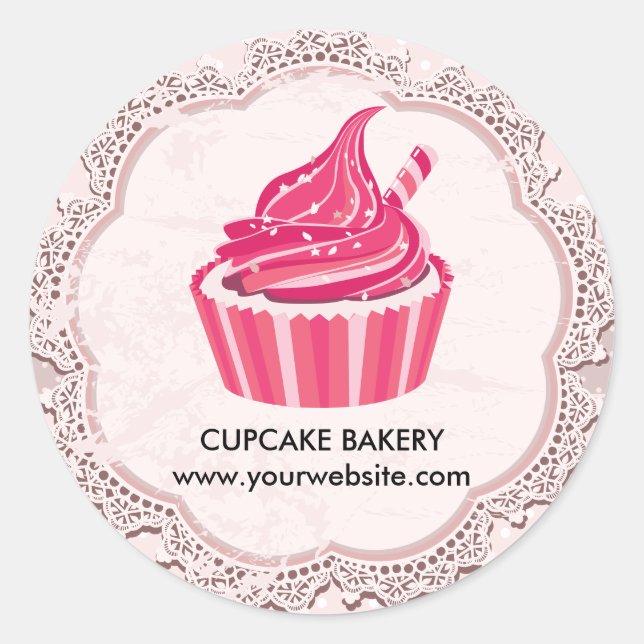 Adesivo Padrão de Bolinhas Cupcake Moldura Tradicional Pad (Frente)