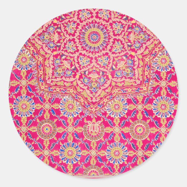 Adesivo Padrão de bordado indiano venenoso (Frente)