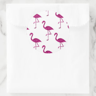 Adesivo Padrão de brilho rosa de flamingo cintilante
