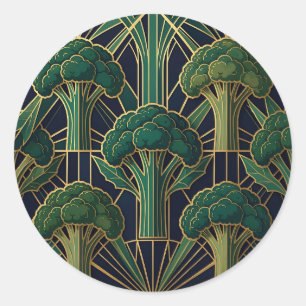 Adesivo Padrão de Brócolis Art Déco