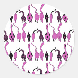 Adesivo Padrão de Bumbuns de Gato Roxo