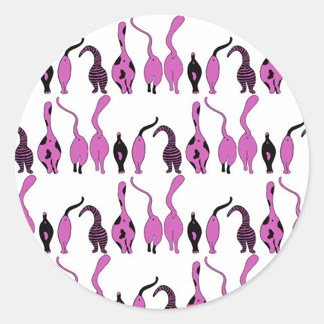 Adesivo Padrão de Bumbuns de Gato Roxo (Frente)