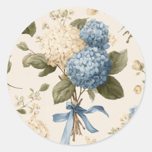 Adesivo Padrão de Buquê de Hortênsias Vintage