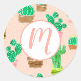 Adesivo Padrão De Cactus Potente Desenhado À Mão