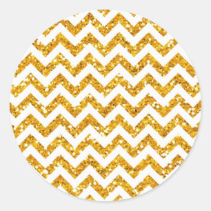 Adesivo Padrão de Chevron de Ouro com Glitter