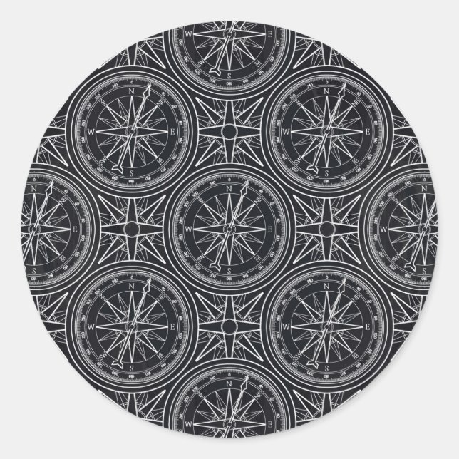 Adesivo Padrão de Compass de Rosa de Vento (Frente)