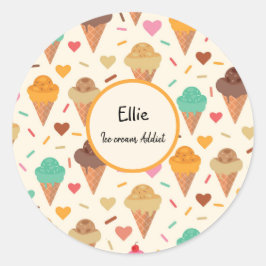 Adesivo Padrão de cones de sorvete Personalizado personali
