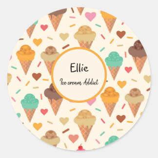 Adesivo Padrão de cones de sorvete Personalizado personali