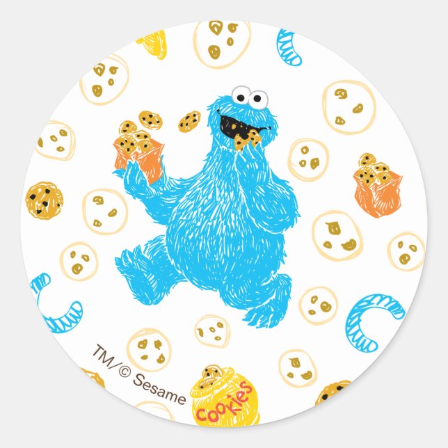 Adesivo Padrão de Cookie do Monstro do Biscoito de Lápis d (Frente)