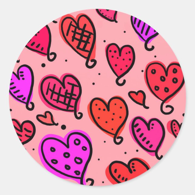 Adesivo Padrão de Coração Correspondente Único (Frente)