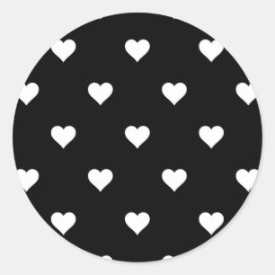 Adesivo Padrão de Coração Preto e Branco Minimalista