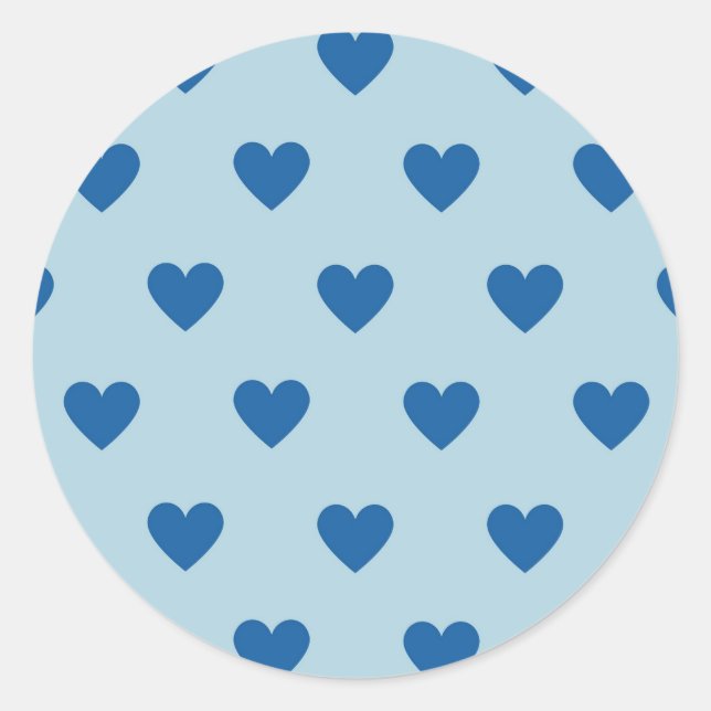 Adesivo Padrão de Coração Simples Azul (Frente)
