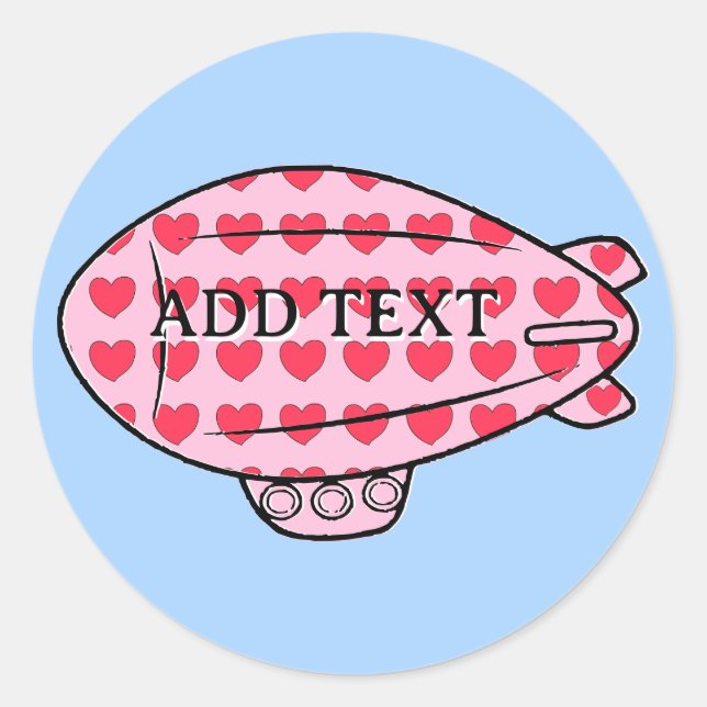 Adesivo Padrão de Coração Vermelho do Balão Blimp Rosa Per (Frente)