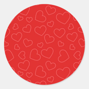 Adesivo Padrão de Coração Vermelho Simples