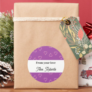 Adesivo Padrão de corações vermelhos em roxo