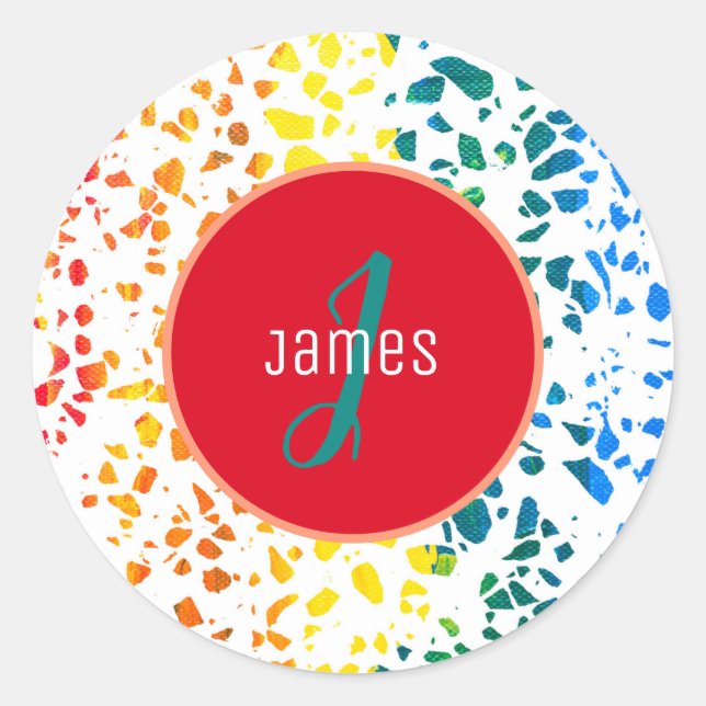 Adesivo Padrão de cores personalizado do Abstrato Terrazzo (Frente)