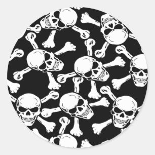 ADESIVO PADRÃO DE CROSSBONES DE CRÂNIOS GÓTICOS