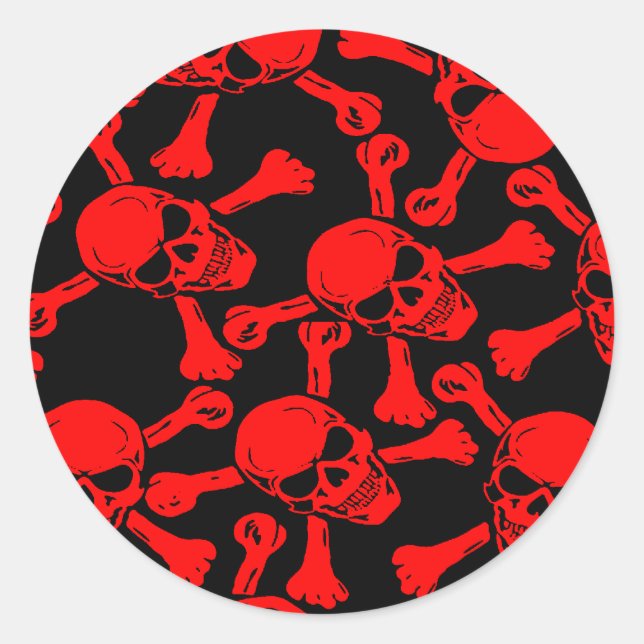 ADESIVO PADRÃO DE CROSSBONES DE CRÂNIOS GÓTICOS (Frente)