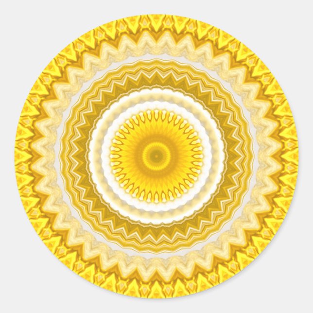 Adesivo Padrão de Daffodil Mandala Amarelo (Frente)