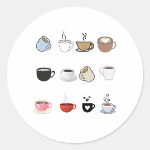 Adesivo Padrão de Designs de Café Mugs
