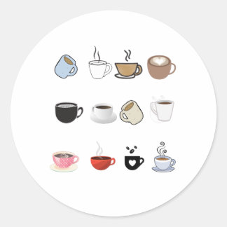 Adesivo Padrão de Designs de Mugs de Café