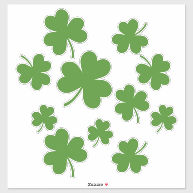 Adesivo Padrão de Dia de São Patrício Shamrock Clover (Folha)