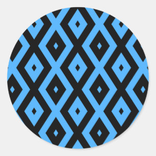 Adesivo Padrão de diamante azul-céu e preto