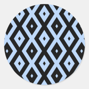 Adesivo Padrão de diamante azul pálido e preto