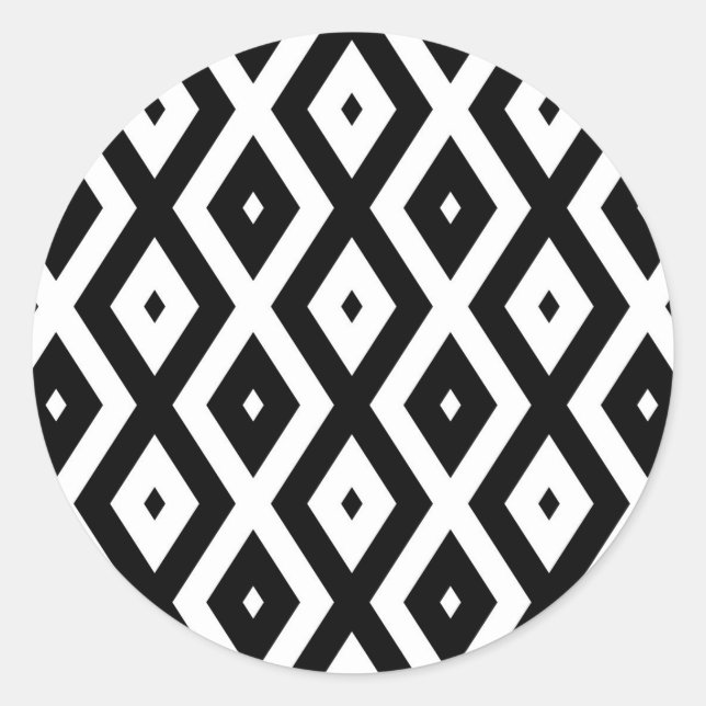 Adesivo Padrão de diamante preto e branco (Frente)