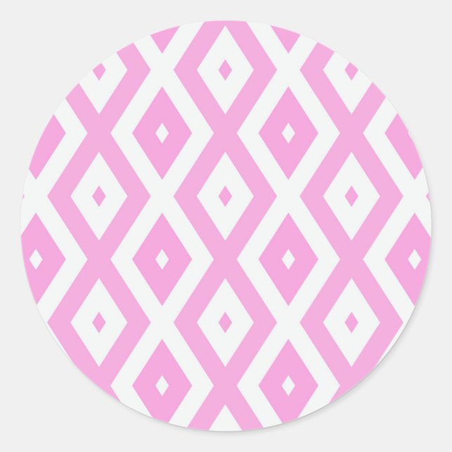 Adesivo Padrão de diamante rosa e branco (Frente)