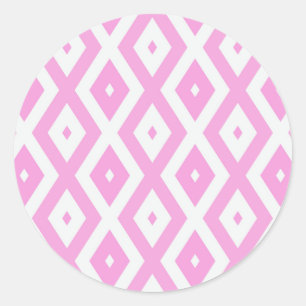Adesivo Padrão de diamante rosa e branco