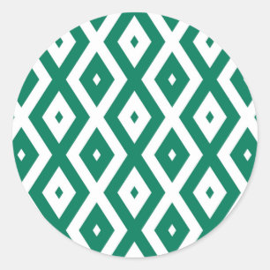 Adesivo Padrão de diamante verde-florestal e branco